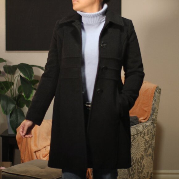 Anne Klein Trench Coat Cashmere And Lambswool, Long Coat - Picture 7 of 16
